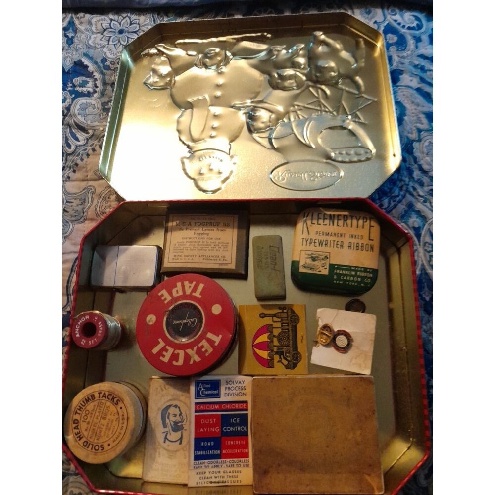 Lot Of Vtg Smalls Ad Tins Ephemera Zippo NRA Pins Tobacco Box And More